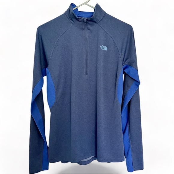 THE NORTH FACE 1/4 Zip Pullover Blue Women's size medium quarter zip long sleeve - Picture 1 of 14